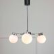 Lustre italien du milieu du siècle en chrome et opaline