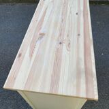 Scandinavian white and solid wood chest of drawers with 3 drawers