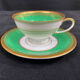 Complete set of 12 Art Deco fine porcelain cups and saucers Ros.