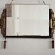 Ancien miroir Art déco métal pompons 45x75cm
