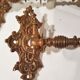 Paire de bougeoirs une bougie de piano XIXè en bronze