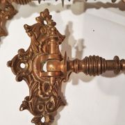 pair of candlesticks, a candle, piano 19th in bronze