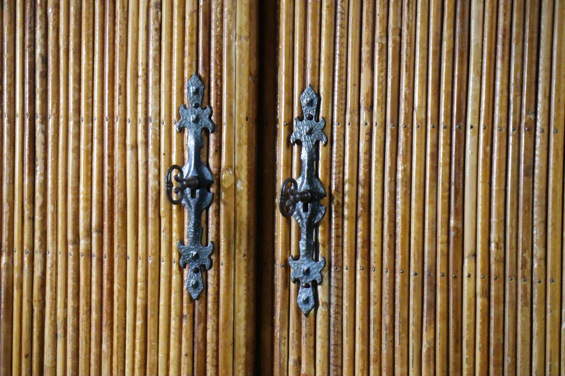 Vintage woven rattan sideboard - 1960