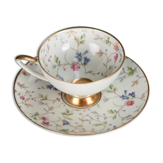 Cup and saucer set in bavaria 1950 porcelain