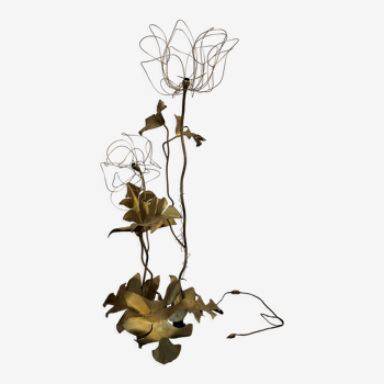 Floor lamp "flowers" in gilded brass