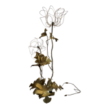 Lampadaire "fleurs" en laiton doré