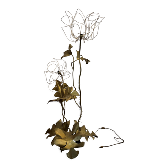 Floor lamp "flowers" in gilded brass