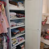 Armoire parisienne rose rangement enfant vintage bois bohême fleurs TBE