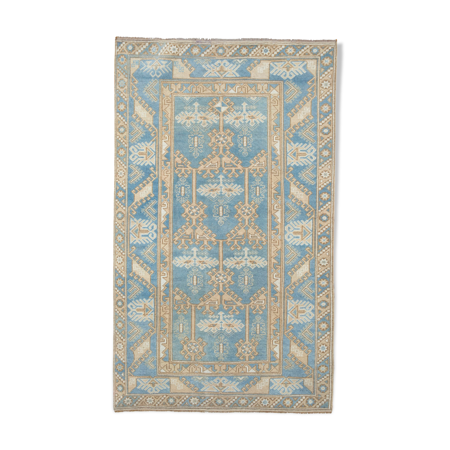 ative Soft Muted Color Turkish Oushak Rug, Living Room Rug 2'7" X 6'12"