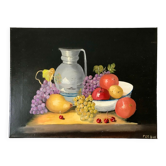 Painting oil on canvas colorful still life vintage