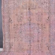 Tapis décoratif en laine noué à la main rose, sku 1917