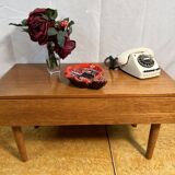 Table d'appoint/table de téléphone en teck rétro vintage du milieu du siècle 1960