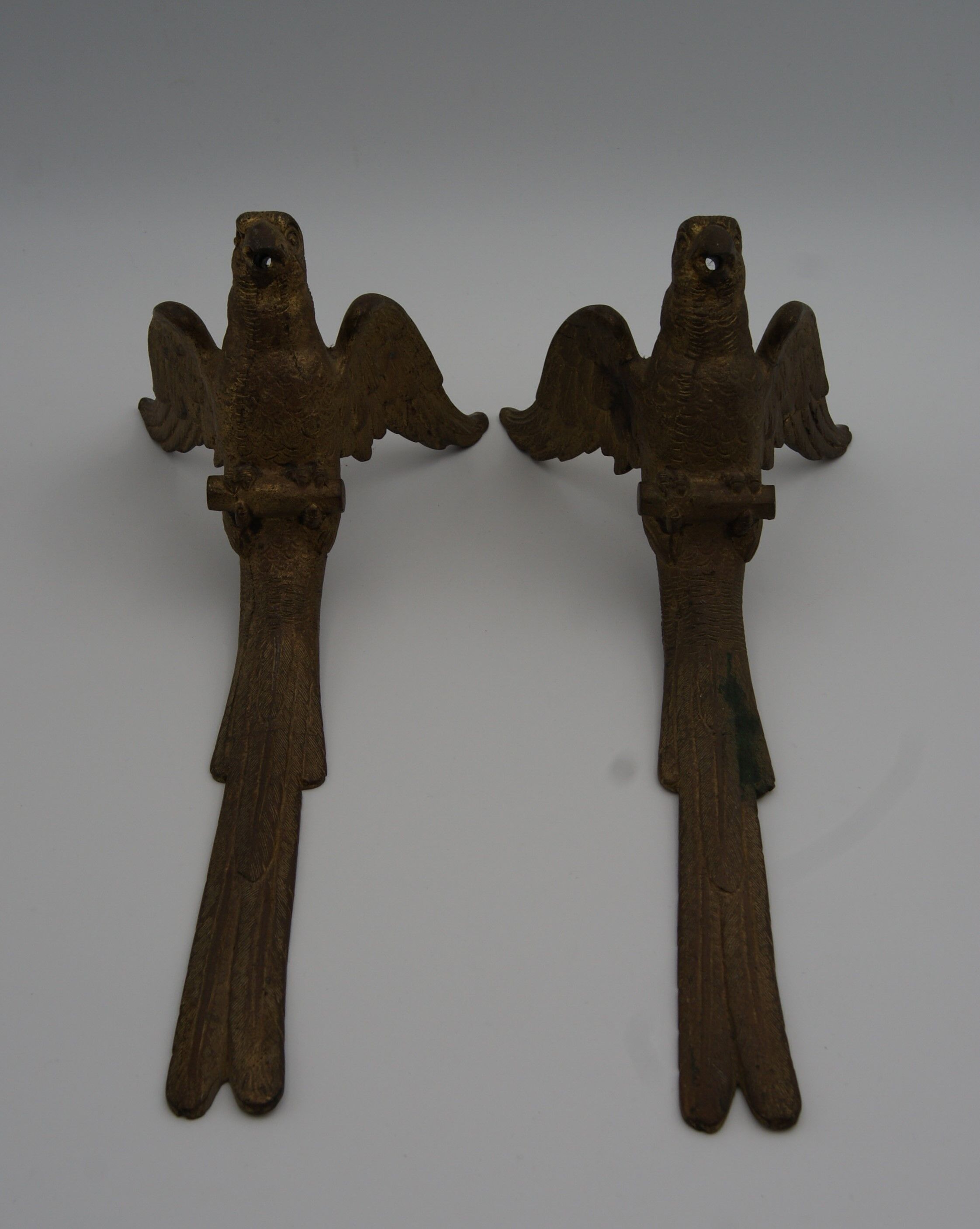 Ornements frontons bronze oiseaux ancien