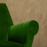 Green velvet armchairs by Gigi Radice, Italy 1950s set of 2