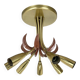 Brass Italian Stilnovo Style Theatre Ceiling Light Flush Mount, Italy, 1950