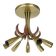 Brass Italian Stilnovo Style Theatre Ceiling Light Flush Mount, Italy, 1950