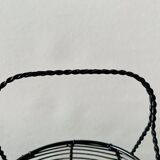 Vintage black metal egg basket