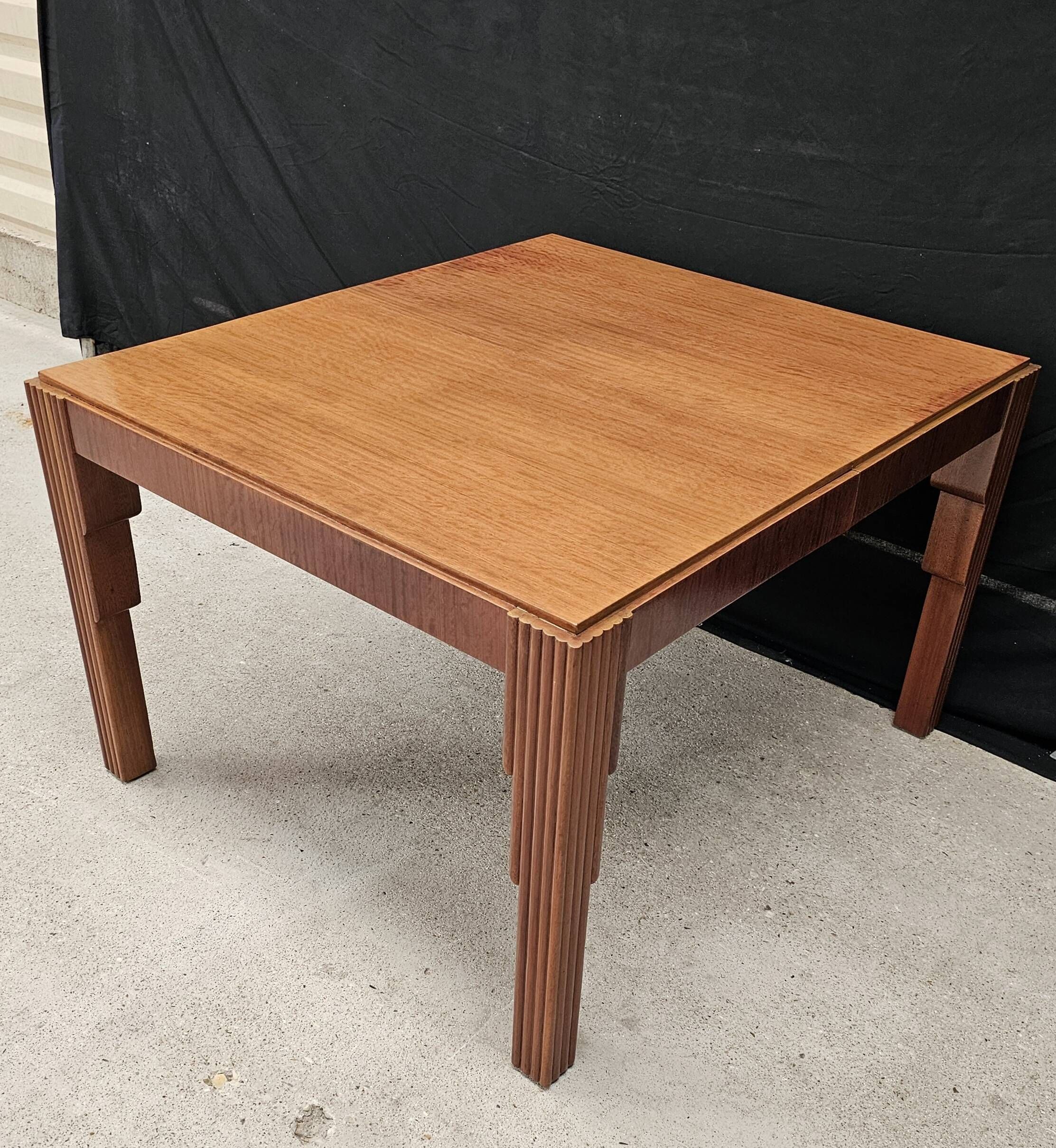 Lot of table and 6 Art Deco chairs from Saddier & fils