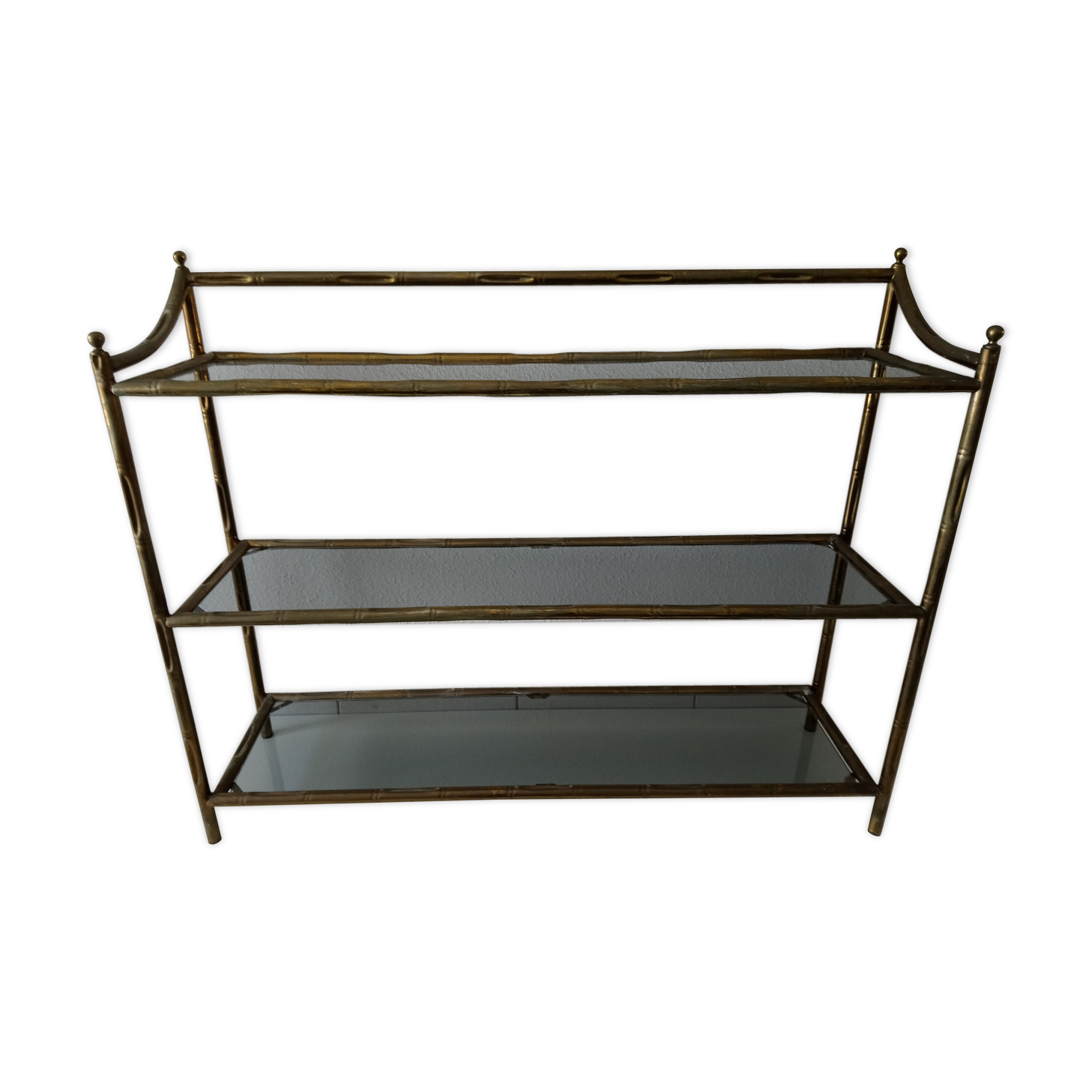 Shelves brass and glass 60 years