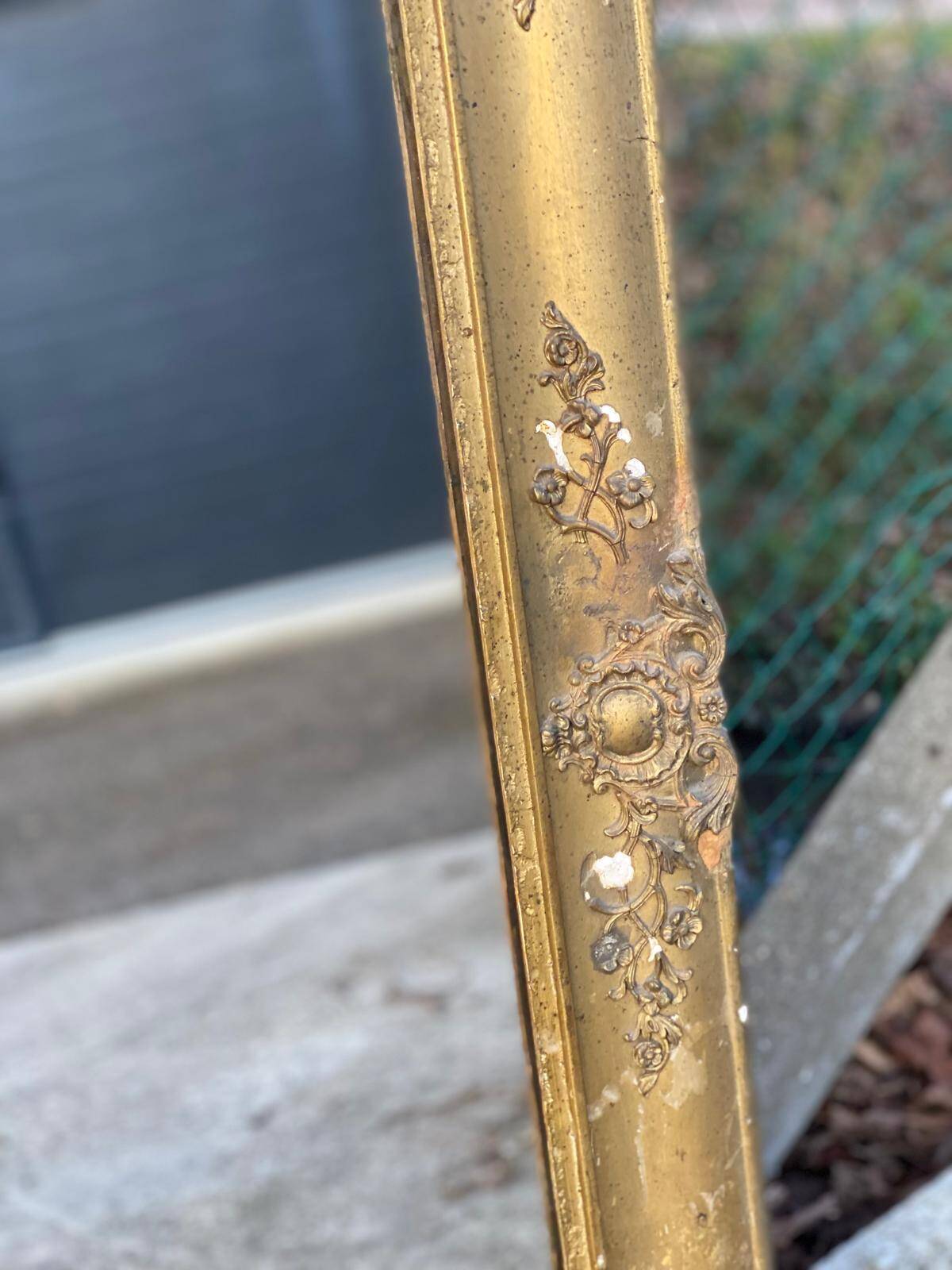 Miroir empire XIXeme cadre doré 100x115cm