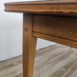 Rectangular coffee table in beech and oak from the 70s