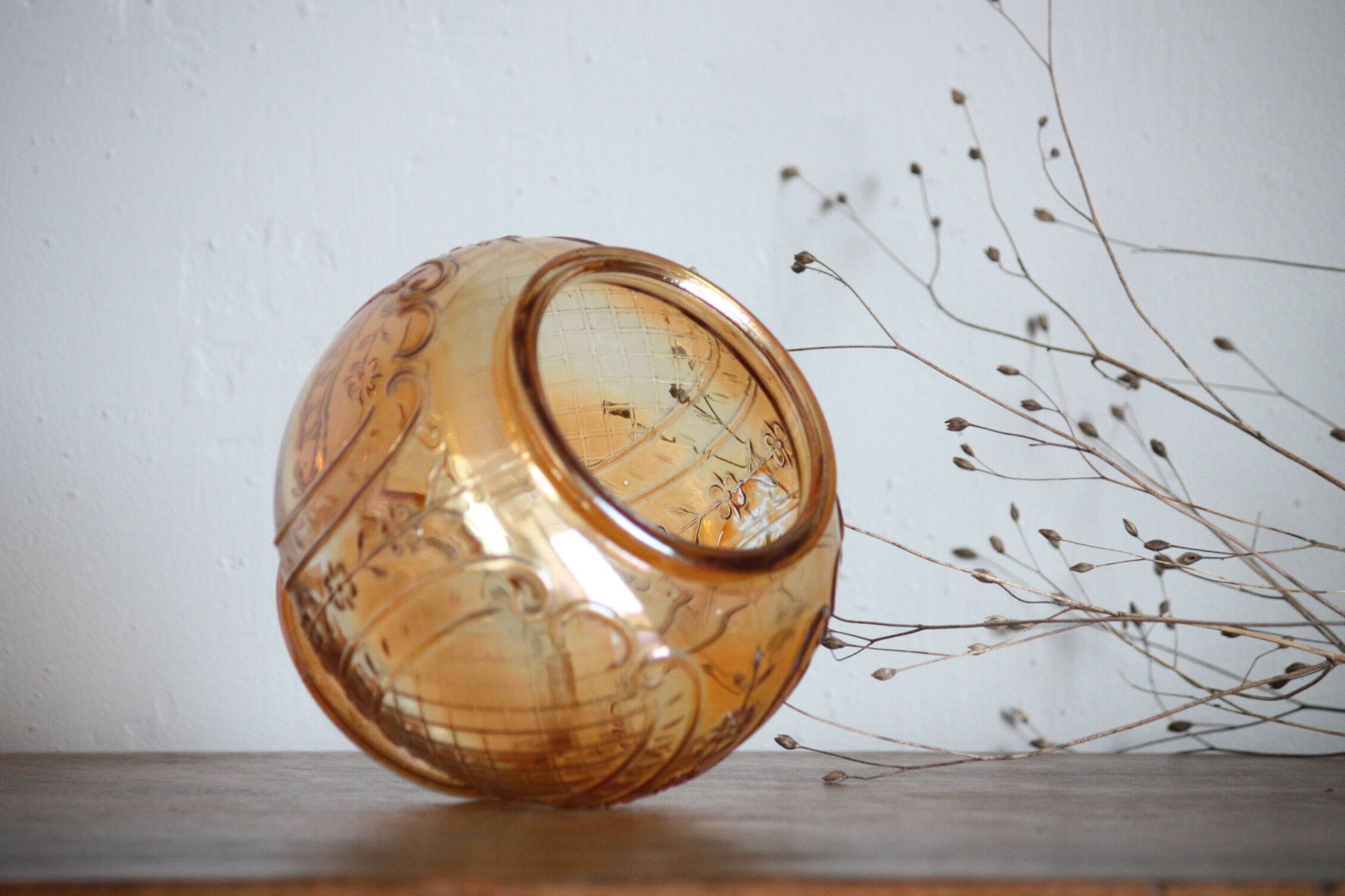 Moulded glass ball vase