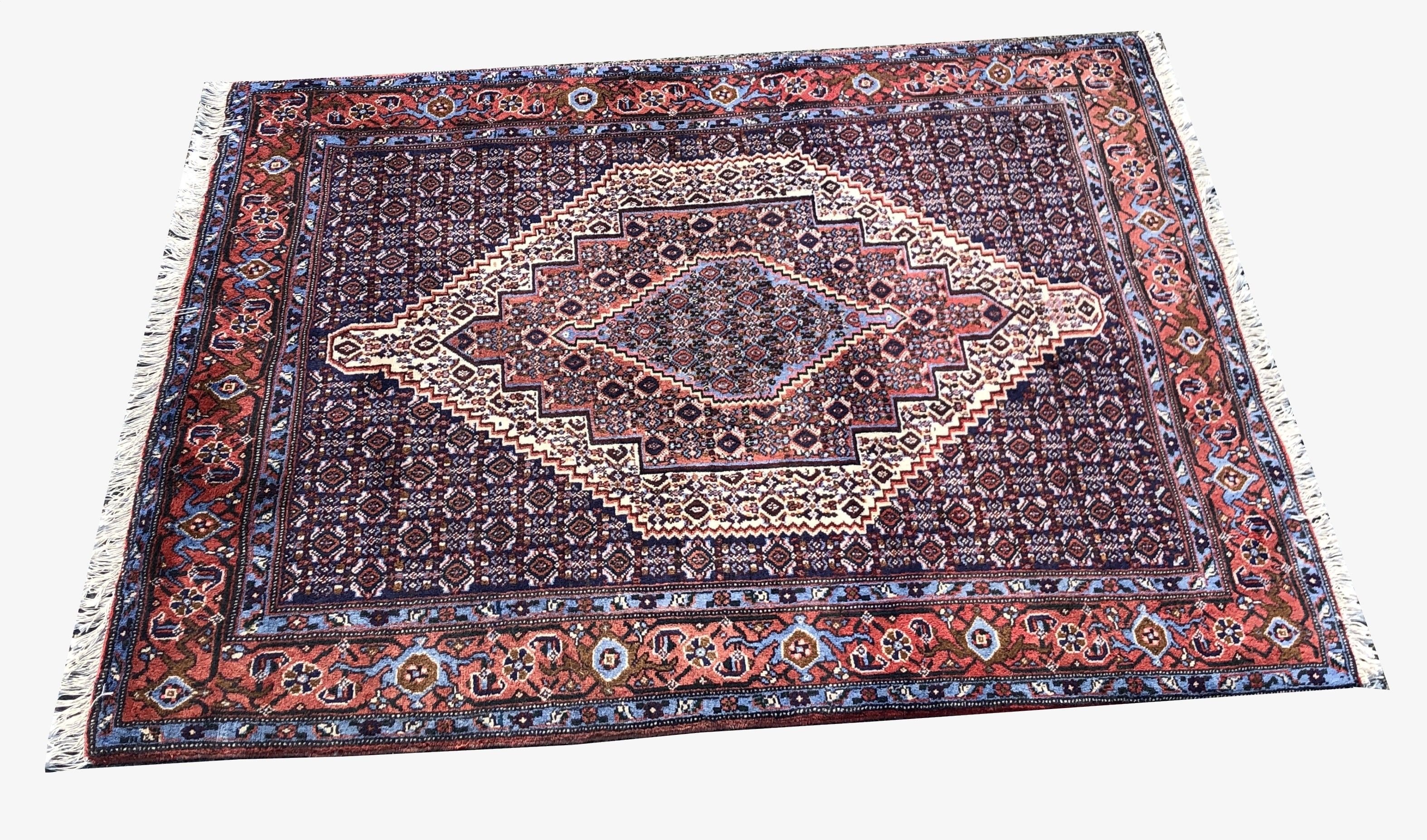 Oriental Persian Carpet Iranian Kurdish Tribe SENNEH : 1.25 X 1.60 M
