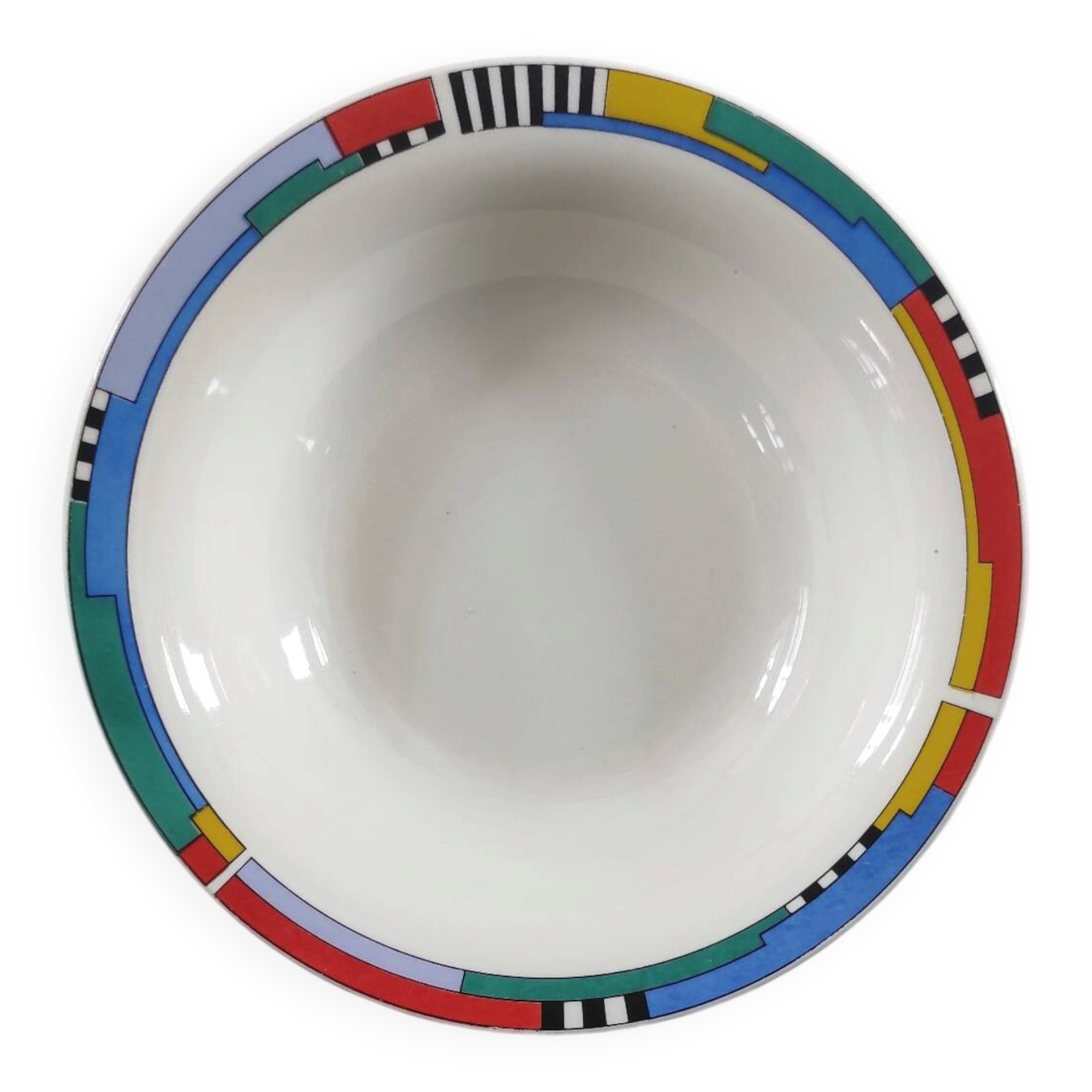 Set of 4 vintage Memphis style deep plates.