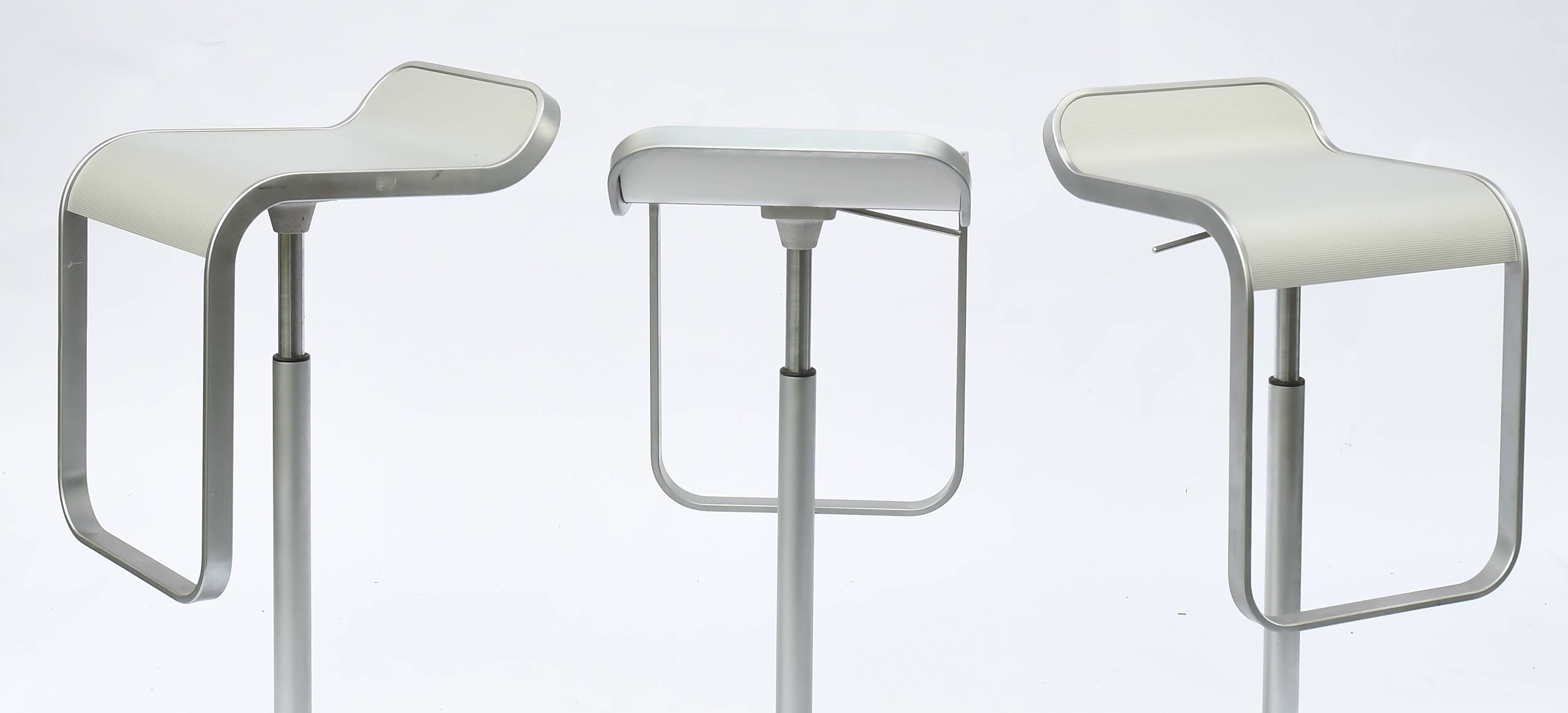 Set of 3 Lem bar stools, designed by Shin and Tomoko Azumi for Lapalma