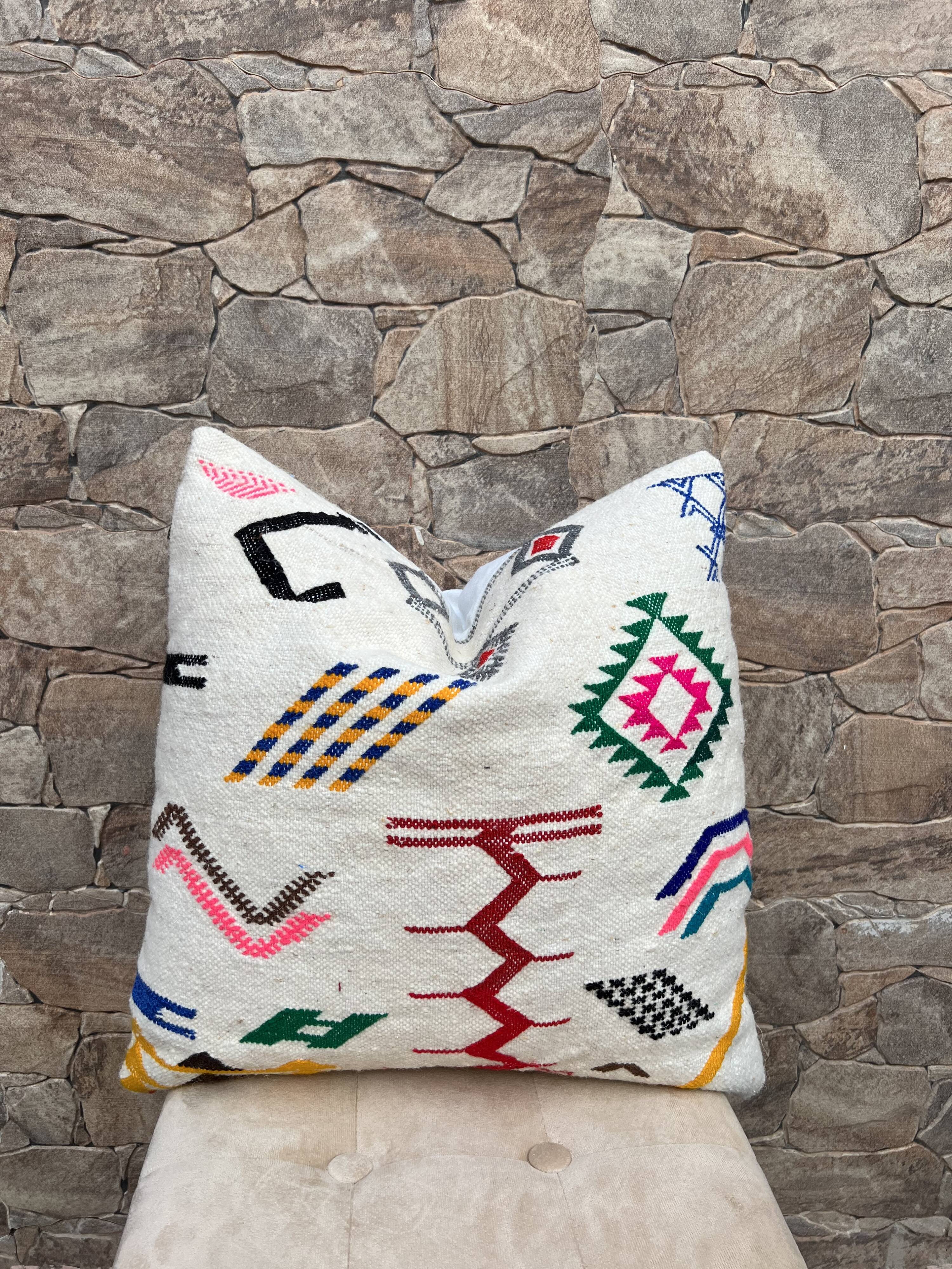 Azilal cushion cover / Authentic beni ourain cushion cover / Boho pillow cover