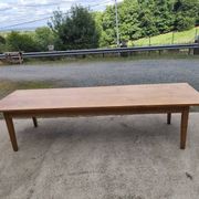 Duo table de ferme XXL 320 cm chêne pieds fuseaux