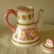 Cafetiere en faience Henriot Quimper rose