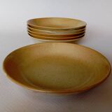 6 CNP Village stoneware skullcap plates