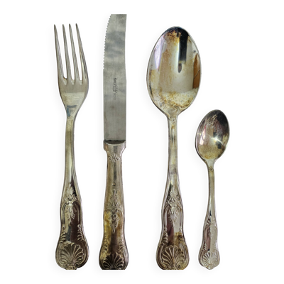 Ménagère ancienne 51 pièces métal argenté - Achille Princet - Style Louis X