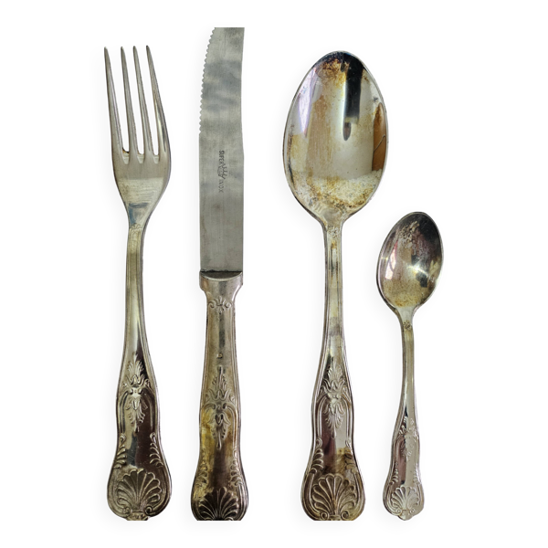Ménagère ancienne 51 pièces métal argenté - Achille Princet - Style Louis X