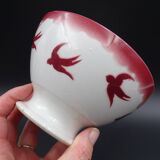 Saarland Digoin's Faience Bowl - Red Swallow Decoration - 1940