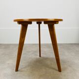 Table d'appoint tripode pied compas vintage en bois années 50