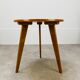 Table d'appoint tripode pied compas vintage en bois années 50