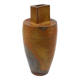 Vintage brown ceramic vase stamped "PV"