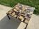 Brutalist coffee table made of wrought iron and ceramic from the 1970s.