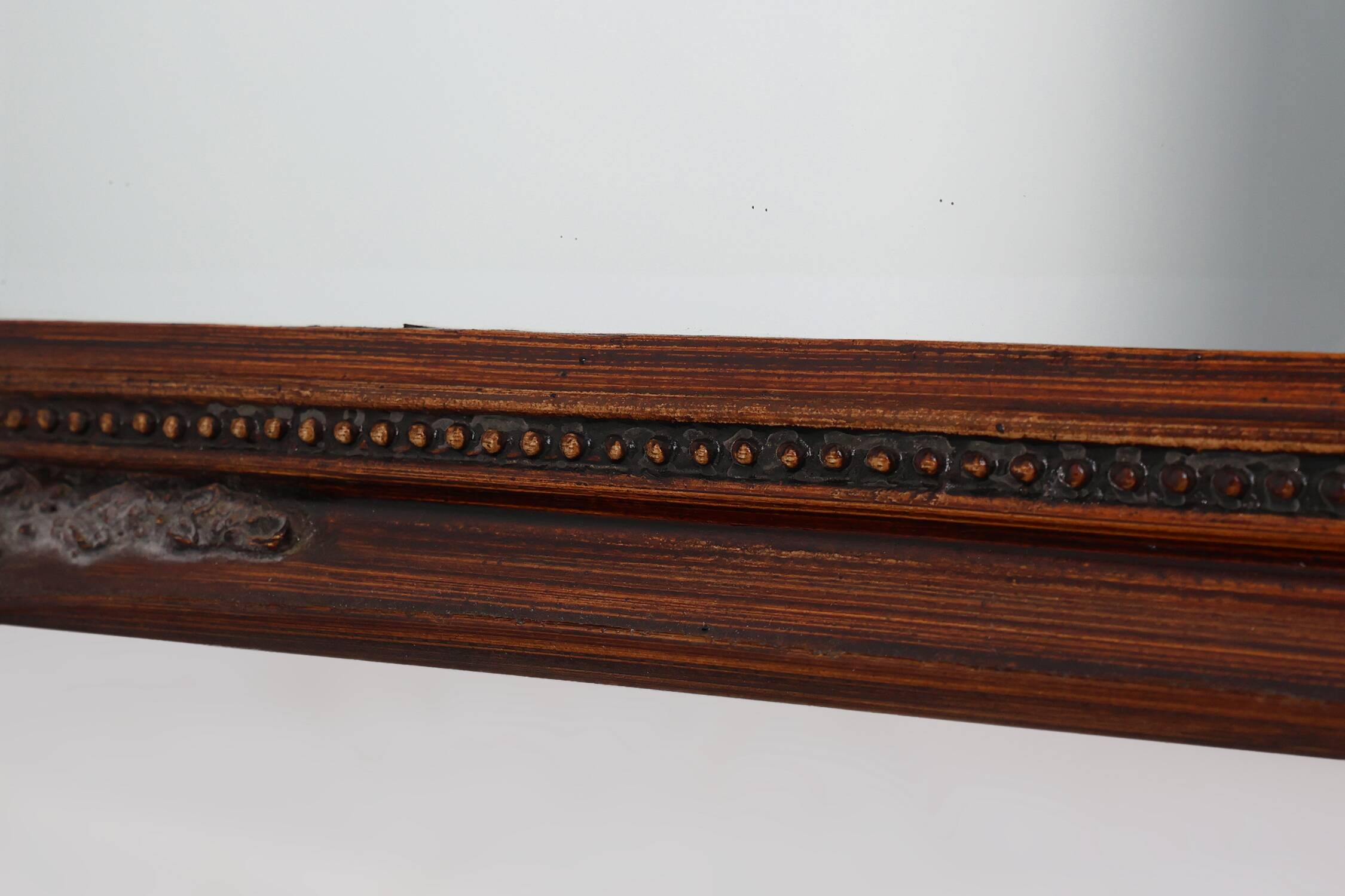 Antique French Facet-Cut Mirror in Carved Wood, circa 1850