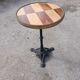 Bistro Table Unique - Graphic Marquetry Top & Cast Iron Base 1900