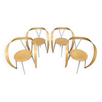 4 Chaises "Revers", ANDREA BRANZI pour CASSINA, design années 90