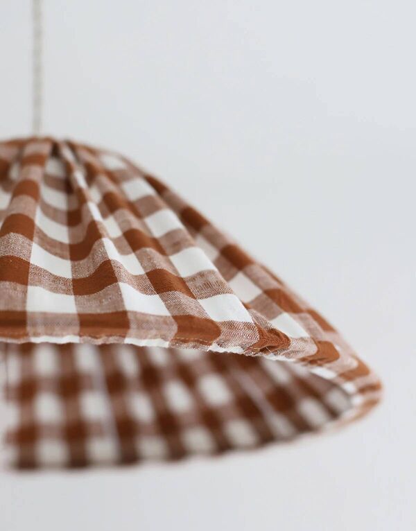 Suspension textile  conique gros carreaux Malala ''terra