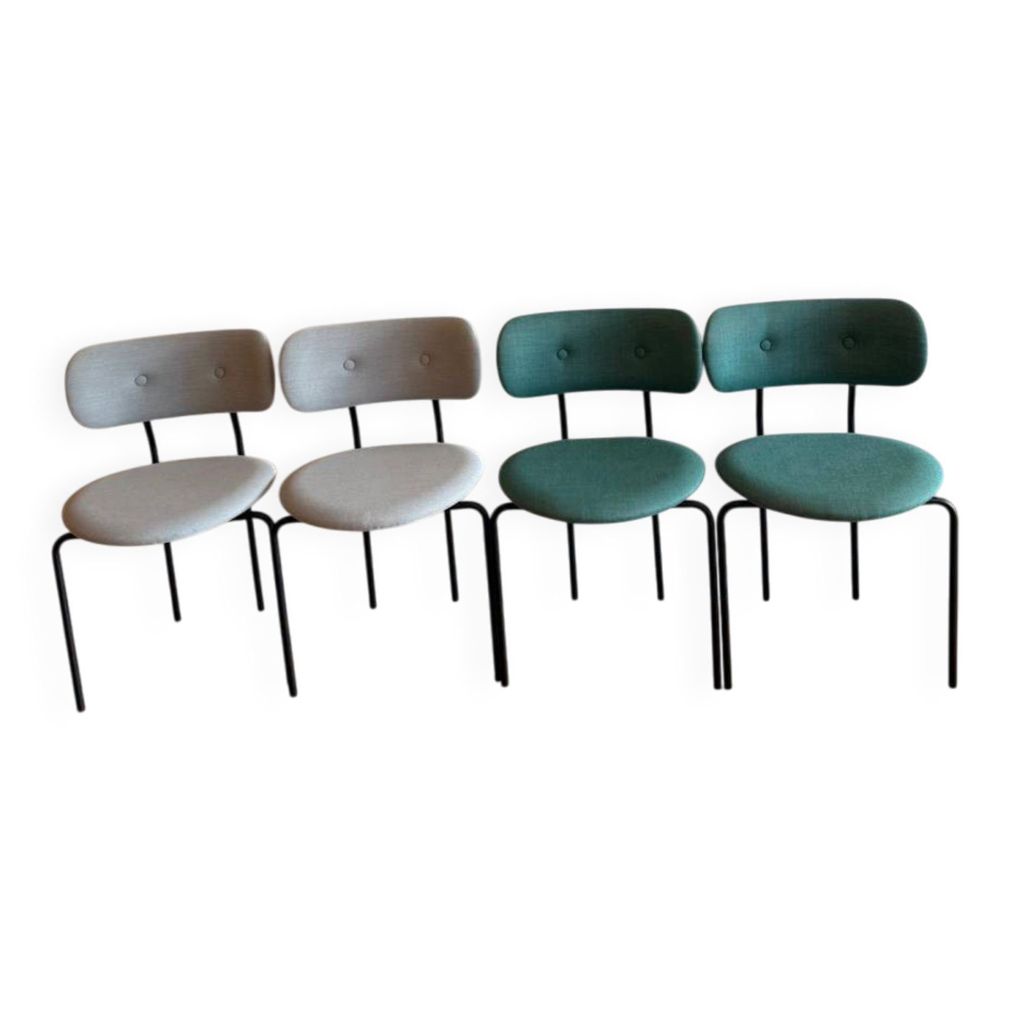 Chaises Gubi Coco Dining – entièrement rembourrées – lot de 4
