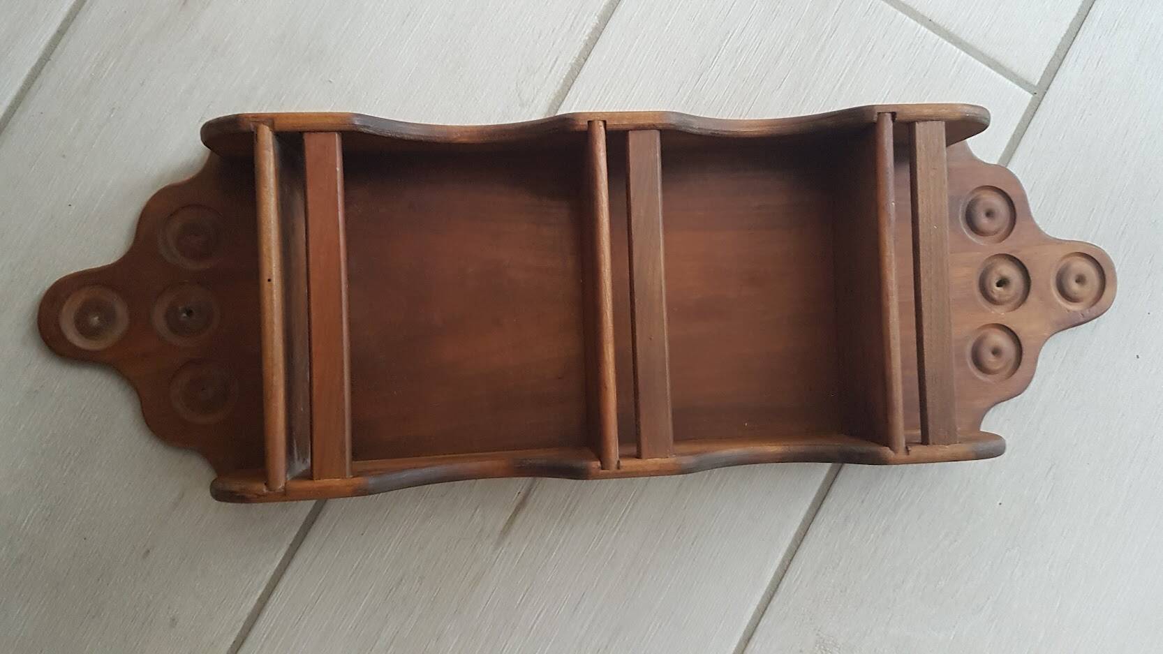 Handcrafted wooden spice rack 56 cm high