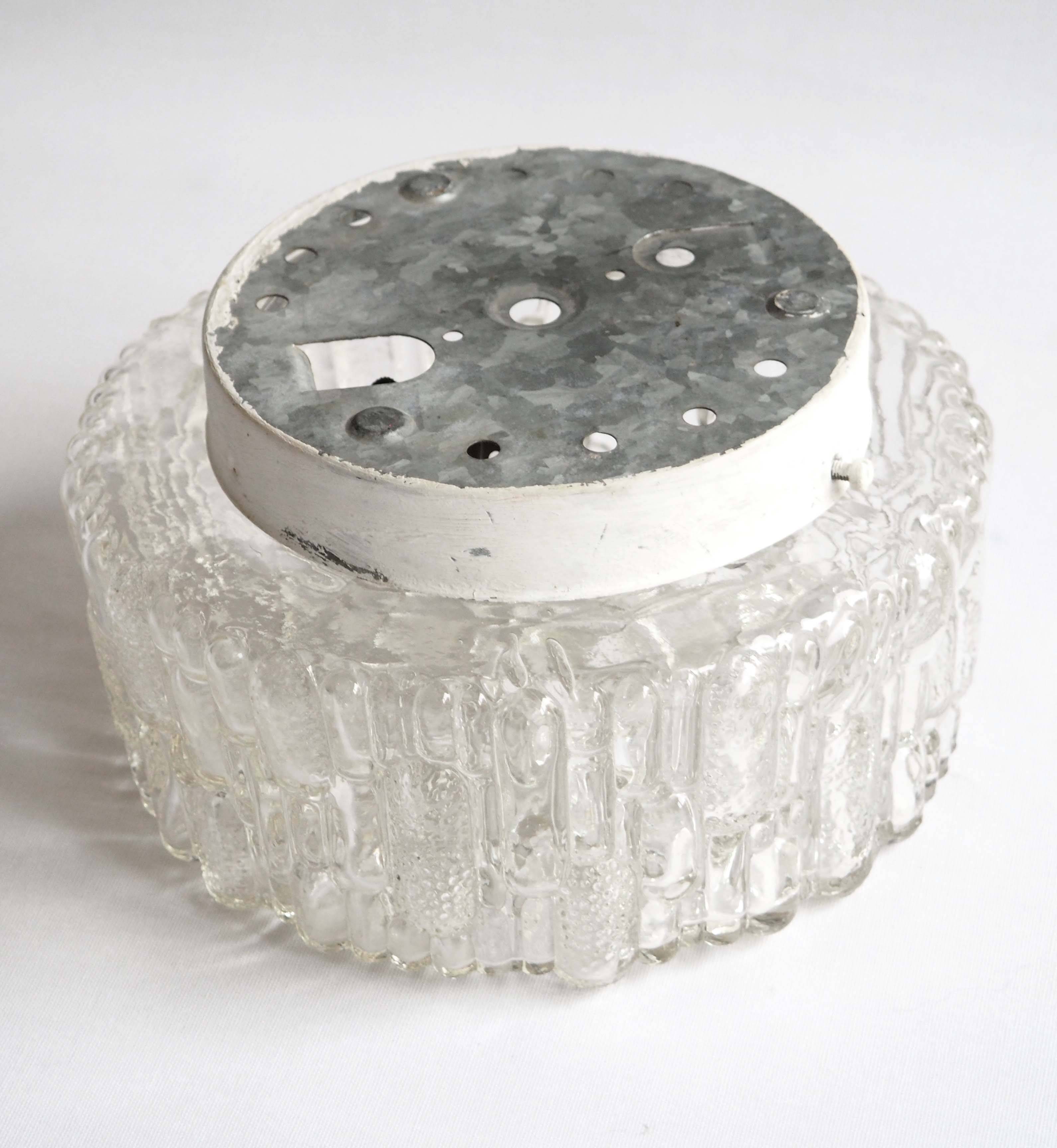 Molded glass ceiling light 1960s