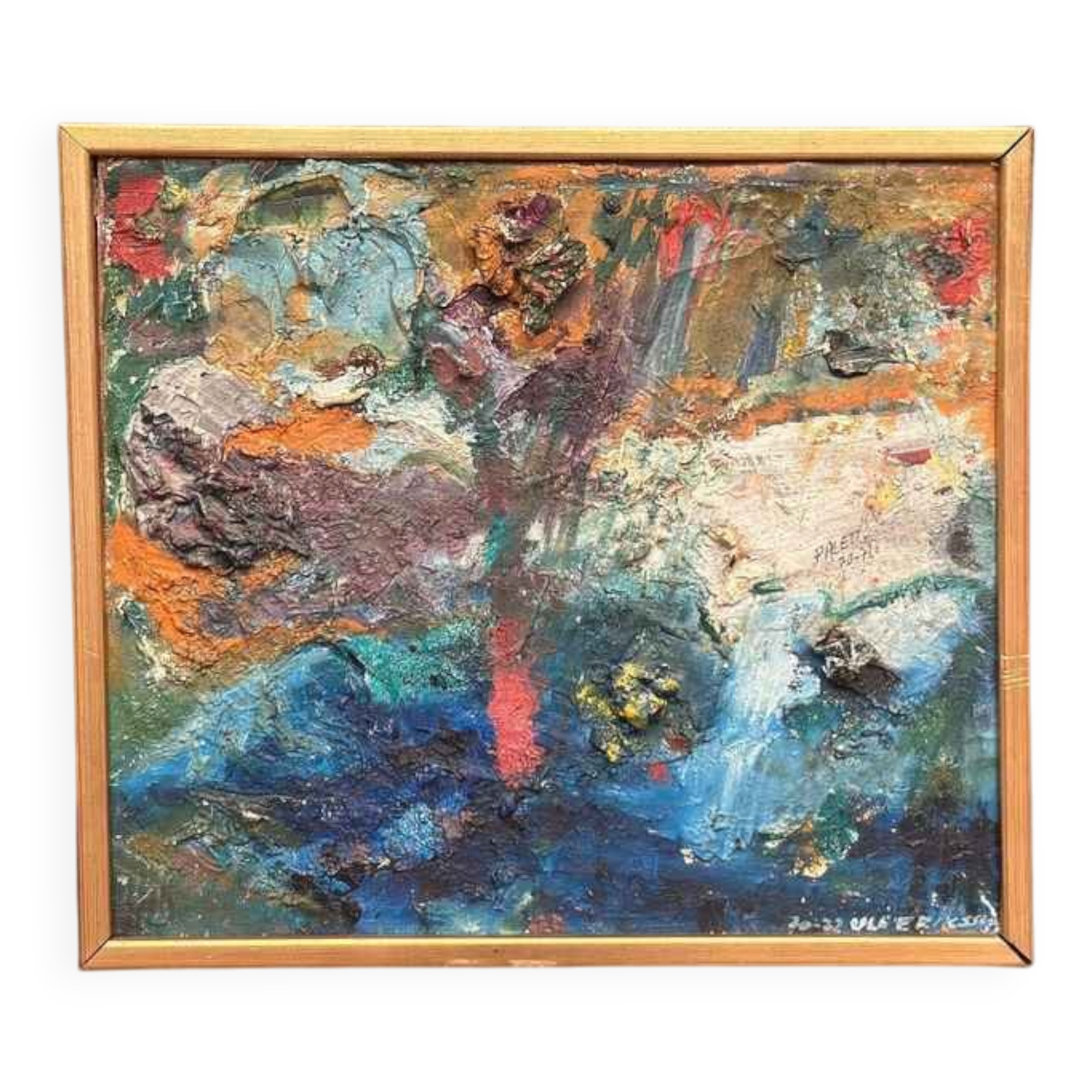 Original Swedish Oil on Panel – “Abstract Composition” by Ulf Eriksson