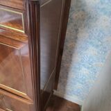 Secretary Louis XVI lacquered mahogany and marble