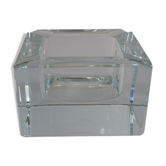 Cube/ Square shaped crystal ashtray Sevres France